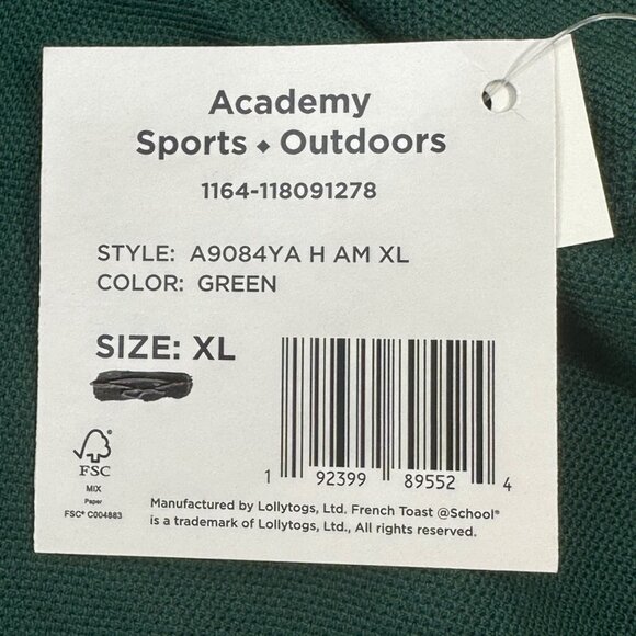 French Toast Men's Size XL Short Sleeve Sport Polo Academy Sports Outdoor Green - Picture 4 of 13